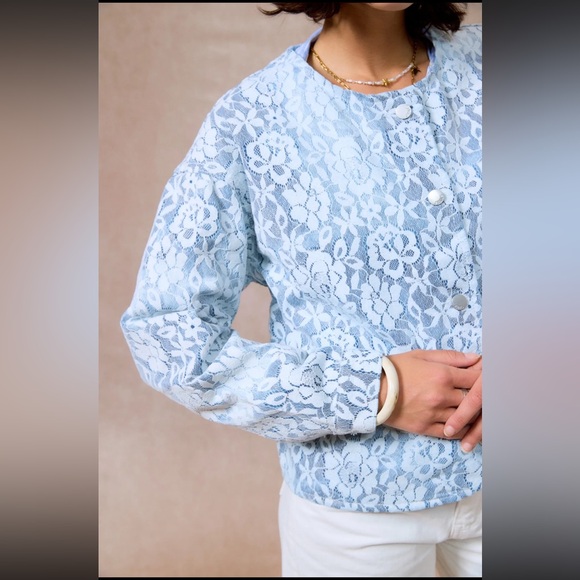 FROM FRANCE Boho Blue Lace jacket - Picture 4 of 4